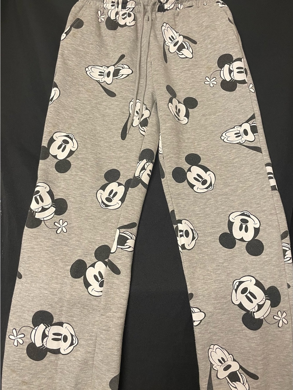 Disney Gray and Black Mickey Mouse Graphic Pajama Pants